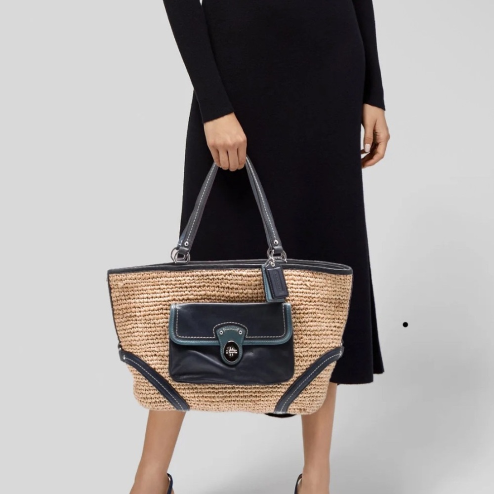 Coach Raffia Tote - Picture 2 of 11
